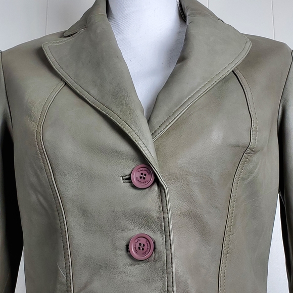NWT Tahari gray suede leather jacket size small - Picture 11 of 11